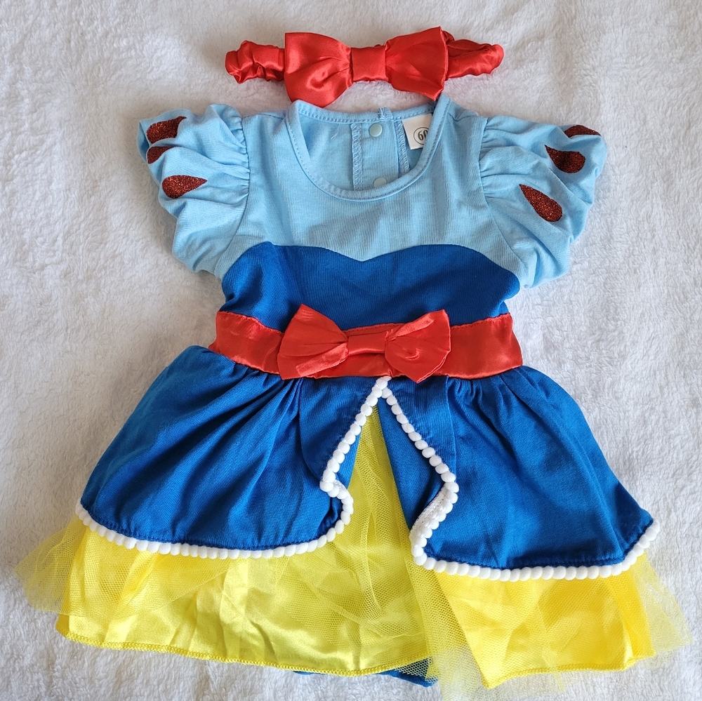 Princess Snow White Baby Costume Dress and Headband Set